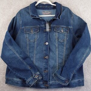 Torrid Denim Womens Trucker Jean Jacket Medium Wash Stretch Plus Size 3 NWT